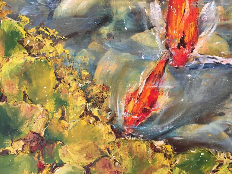 Original Impressionism Fish Painting by Diana Malivani