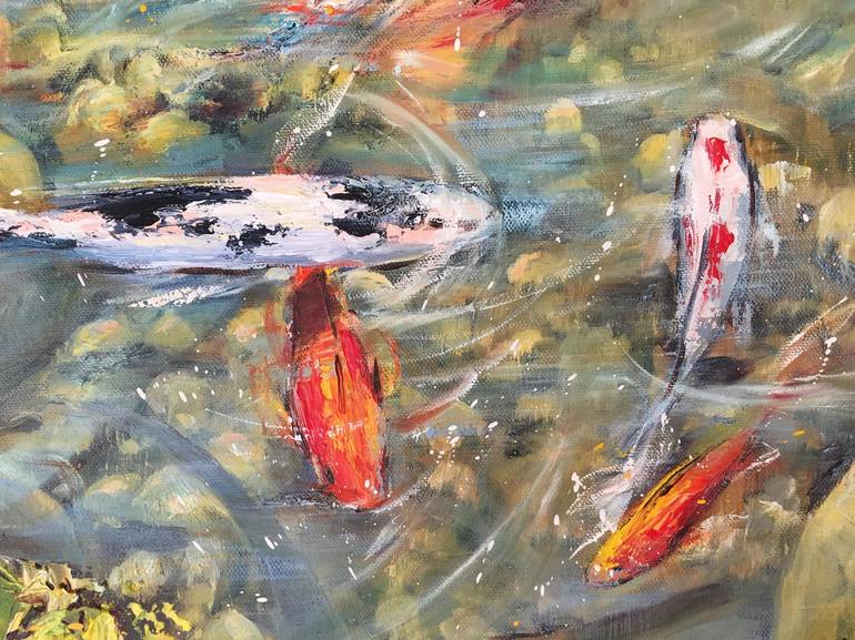 Original Impressionism Fish Painting by Diana Malivani