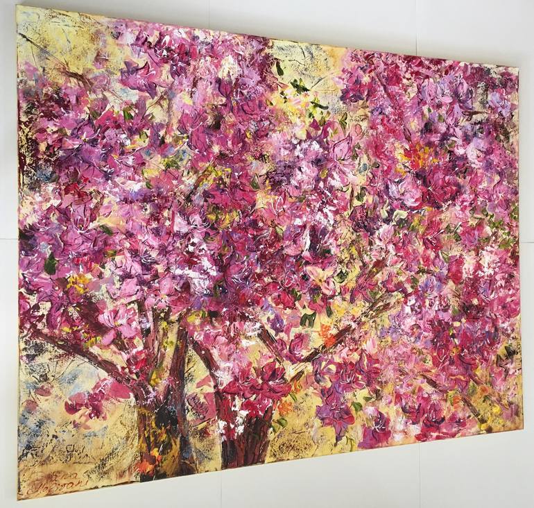 Original Impressionism Garden Painting by Diana Malivani