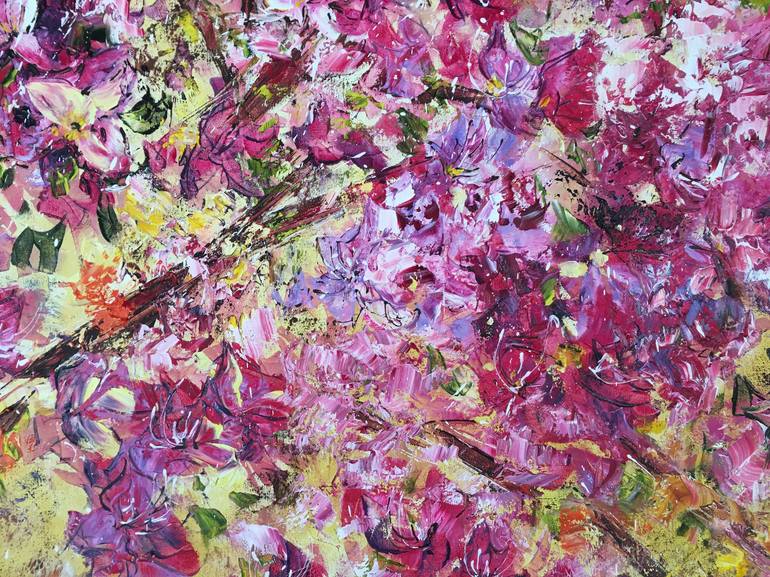 Original Impressionism Garden Painting by Diana Malivani