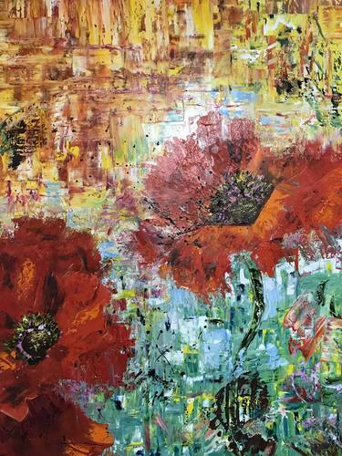 Original Abstract Expressionism Floral Paintings by Diana Malivani
