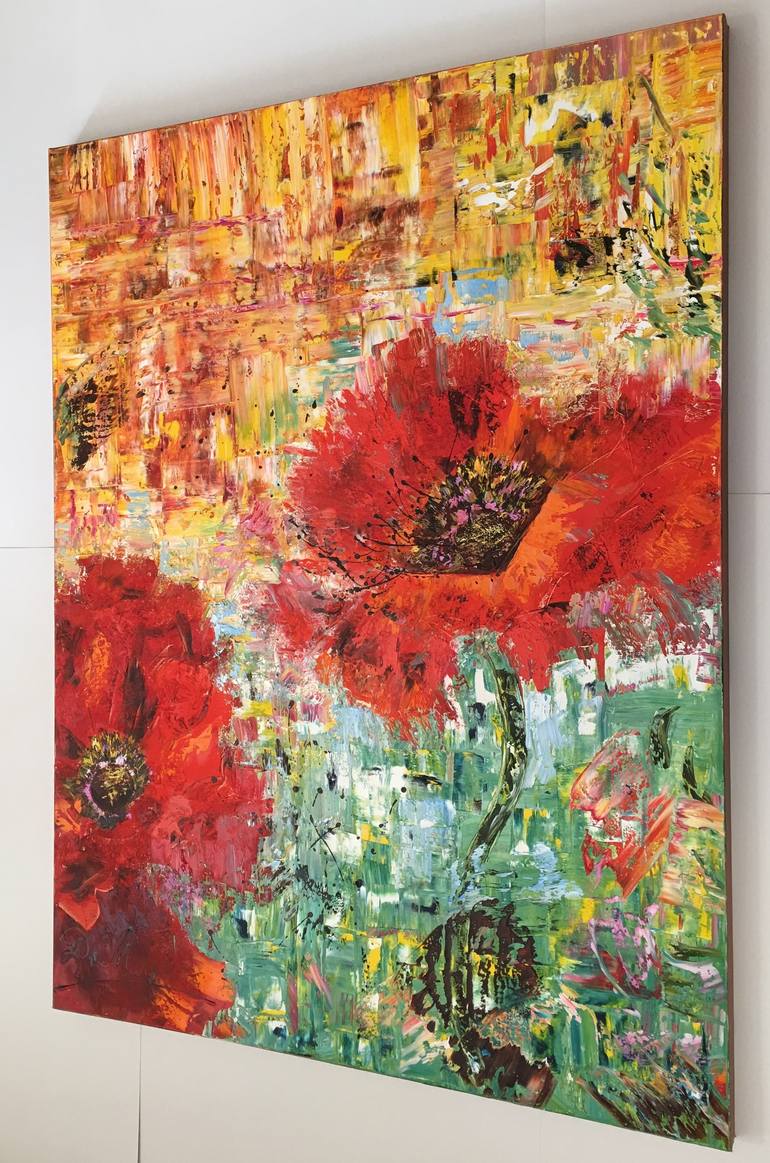 Original Abstract Expressionism Floral Painting by Diana Malivani