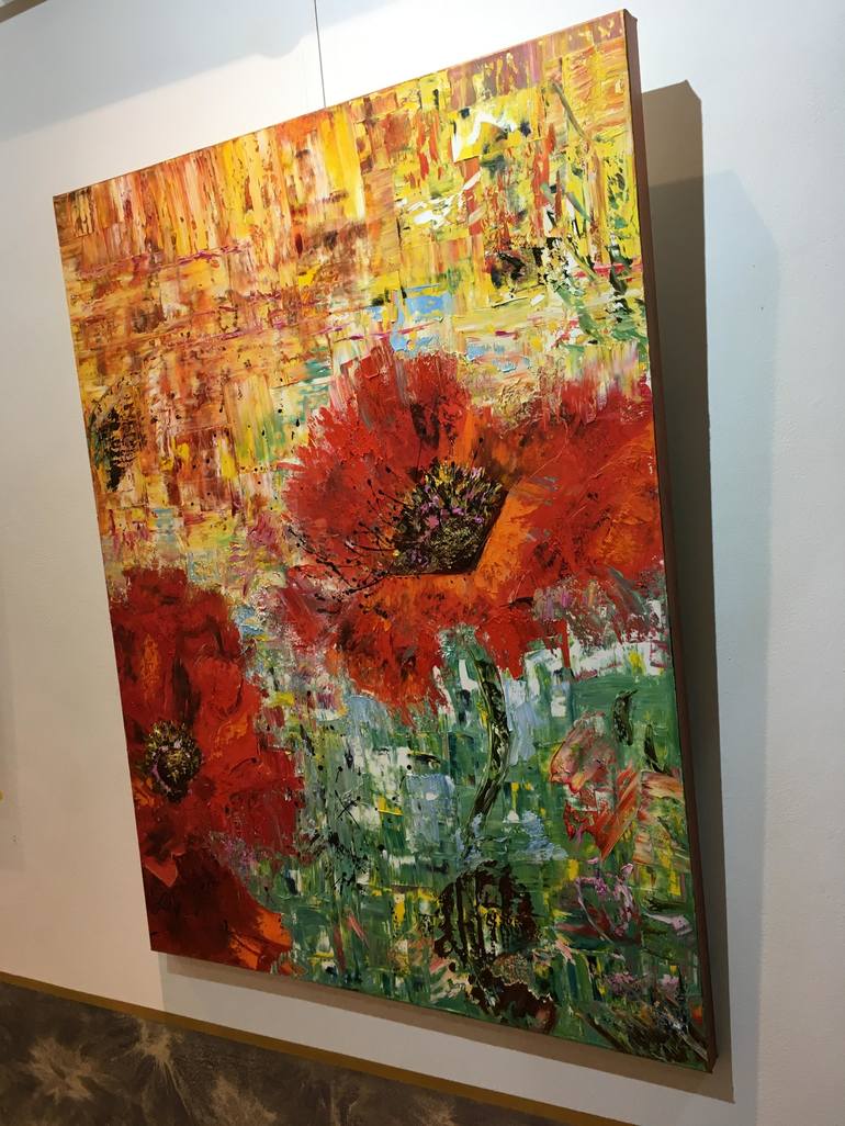 Original Abstract Expressionism Floral Painting by Diana Malivani