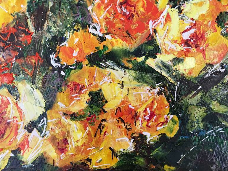 Original Impressionism Floral Painting by Diana Malivani