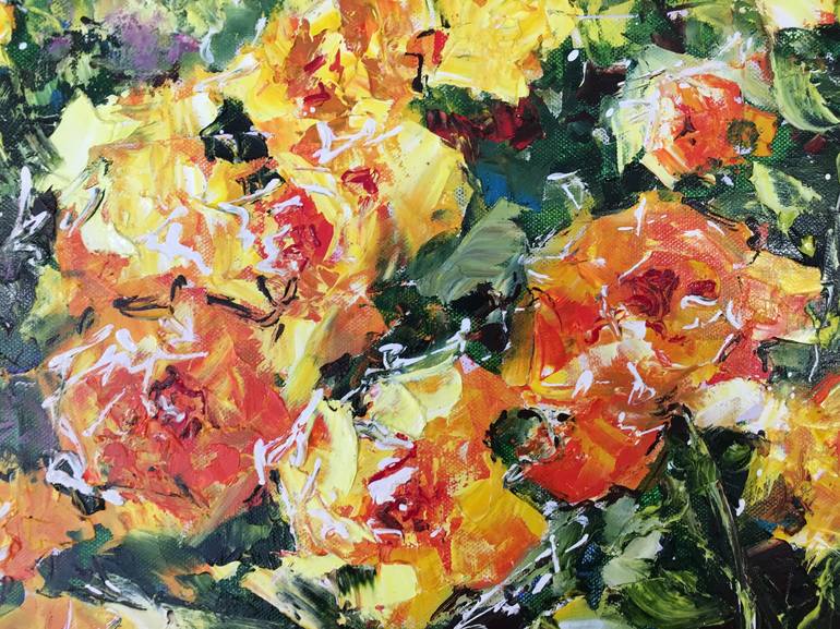 Original Impressionism Floral Painting by Diana Malivani