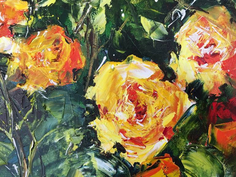 Original Impressionism Floral Painting by Diana Malivani