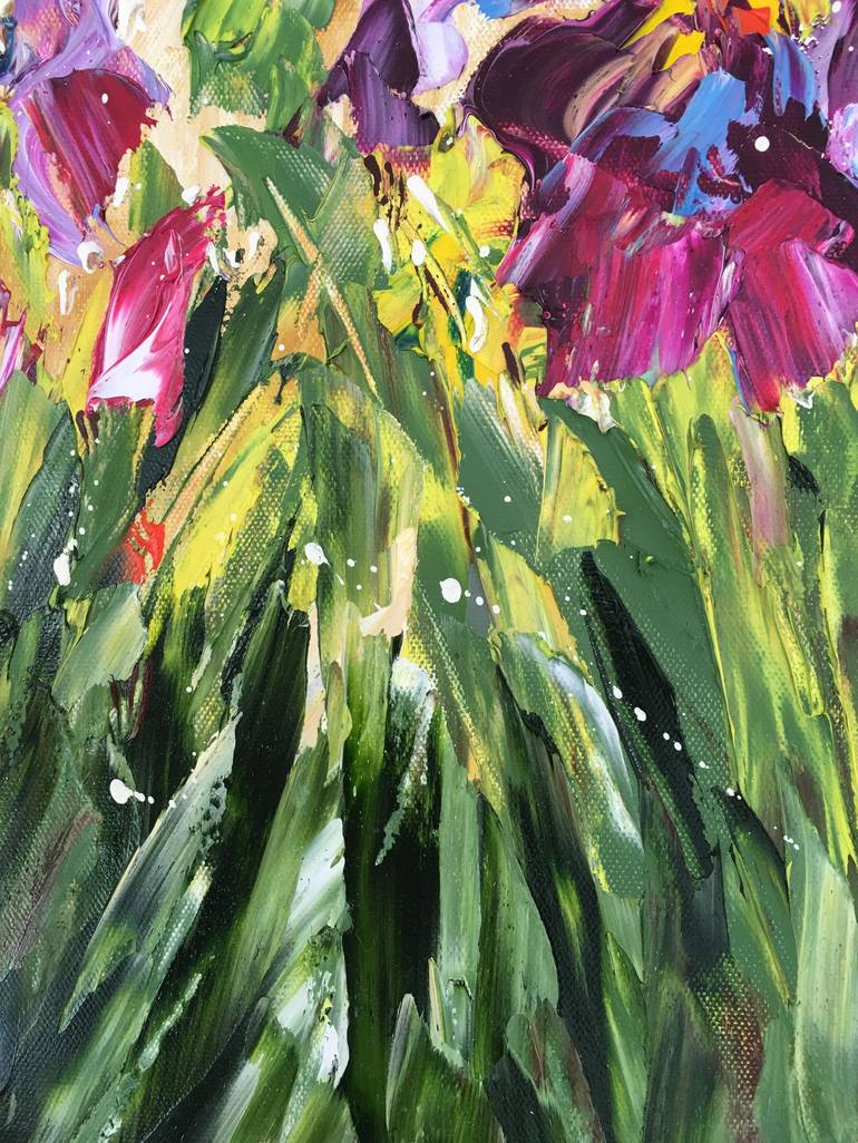 Original Impressionism Garden Painting by Diana Malivani