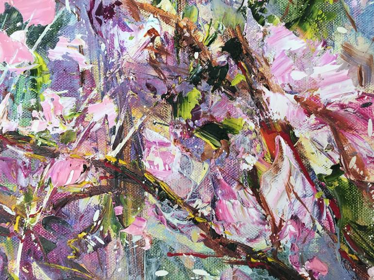 Original Impressionism Garden Painting by Diana Malivani