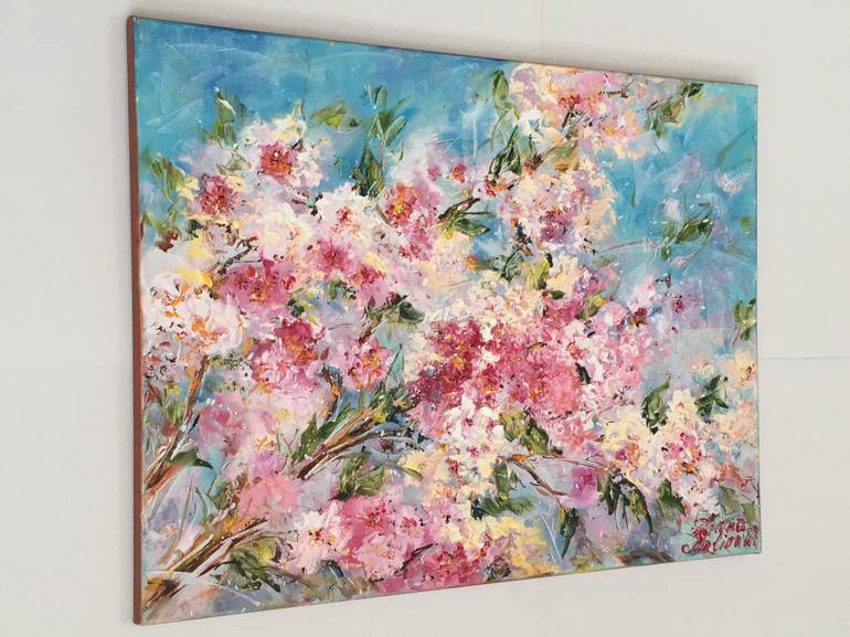 Original Impressionism Garden Painting by Diana Malivani