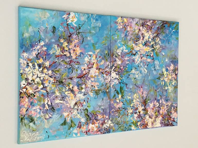 Original Impressionism Garden Painting by Diana Malivani