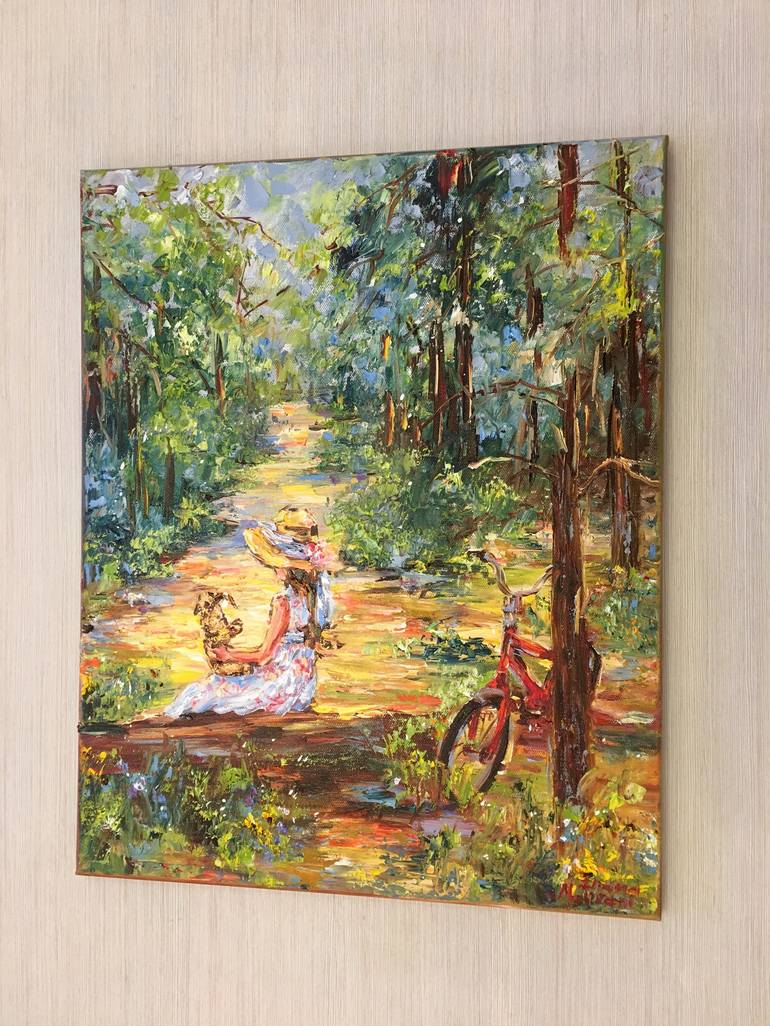 Original Impressionism Children Painting by Diana Malivani