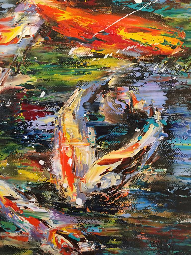 Original Impressionism Fish Painting by Diana Malivani