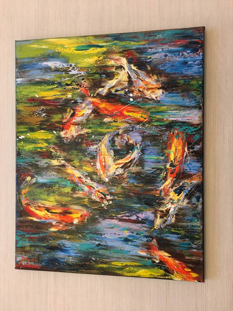 Original Impressionism Fish Painting by Diana Malivani