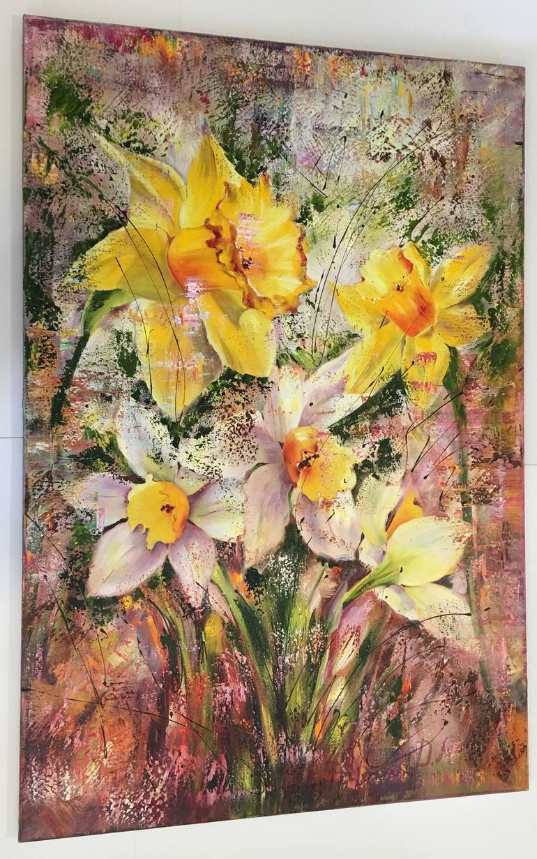 Original Impressionism Floral Painting by Diana Malivani