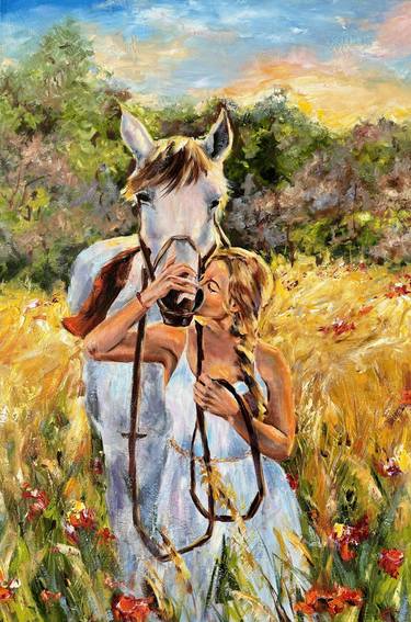 Original Impressionism Horse Paintings by Diana Malivani