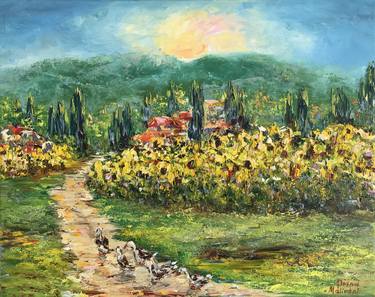 Print of Impressionism Rural life Paintings by Diana Malivani