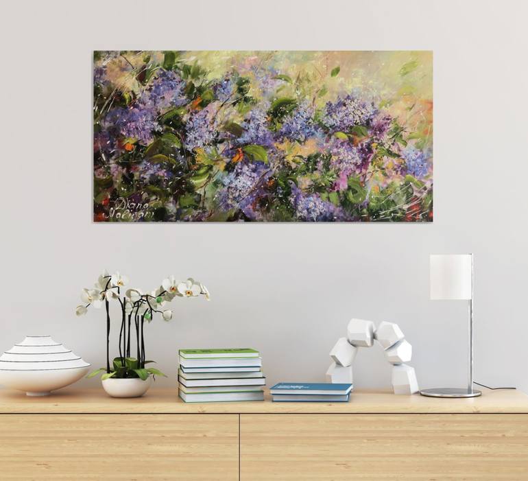 Original Impressionism Garden Painting by Diana Malivani