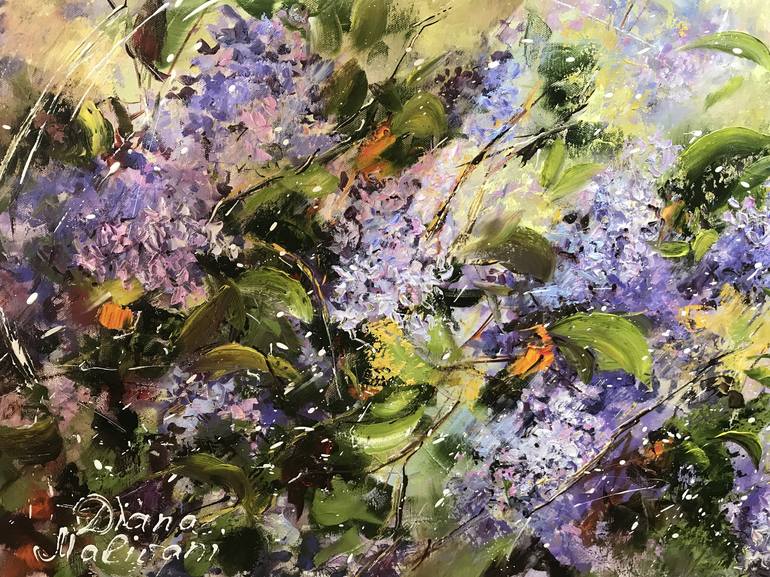 Original Impressionism Garden Painting by Diana Malivani