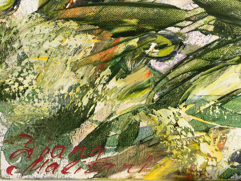 Original Impressionism Garden Painting by Diana Malivani