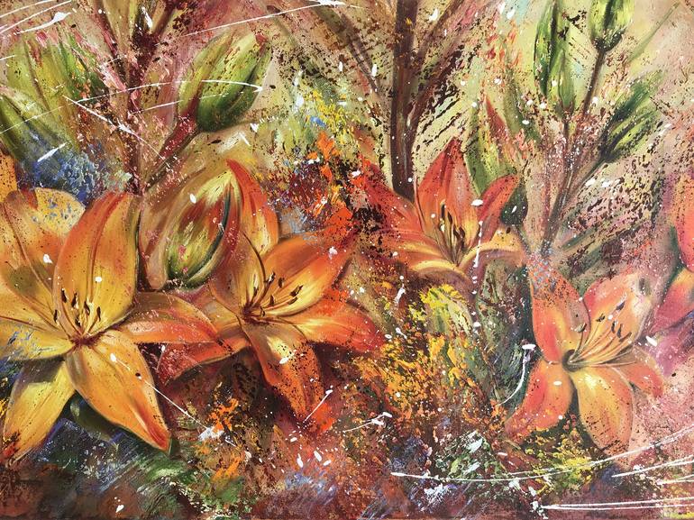 Original Impressionism Garden Painting by Diana Malivani