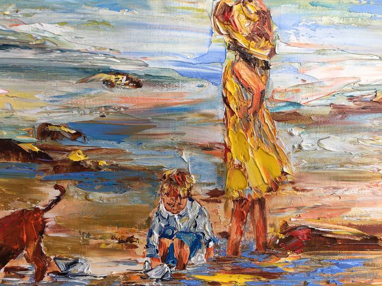 Original Impressionism Children Painting by Diana Malivani