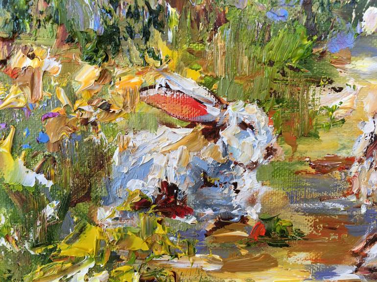 Original Impressionism Animal Painting by Diana Malivani