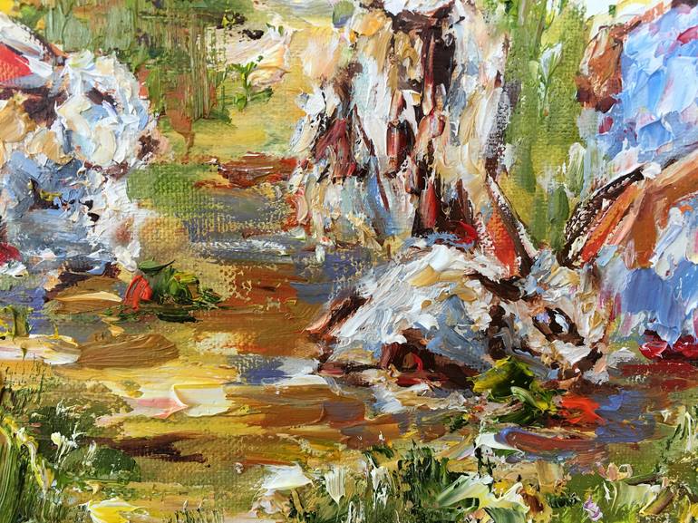 Original Impressionism Animal Painting by Diana Malivani