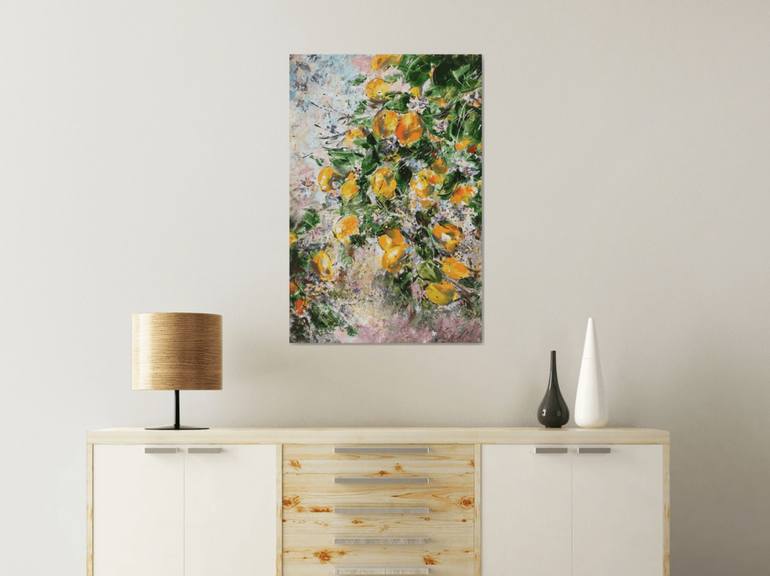 Original Impressionism Garden Painting by Diana Malivani