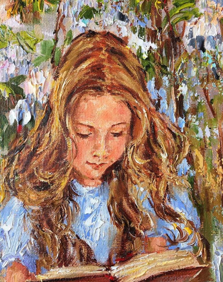 Original Impressionism Children Painting by Diana Malivani