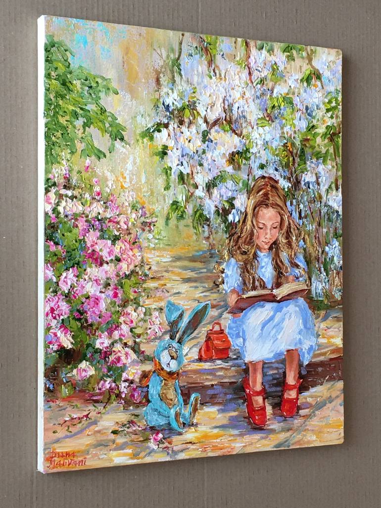 Original Impressionism Children Painting by Diana Malivani