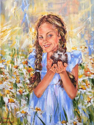 Original Impressionism Children Paintings by Diana Malivani