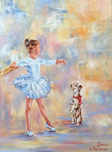Original Impressionism Dogs Paintings by Diana Malivani