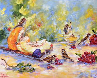 Original Impressionism Seasons Paintings by Diana Malivani