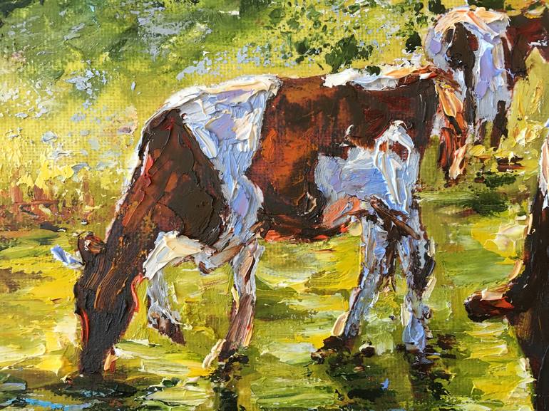 Original Impressionism Animal Painting by Diana Malivani