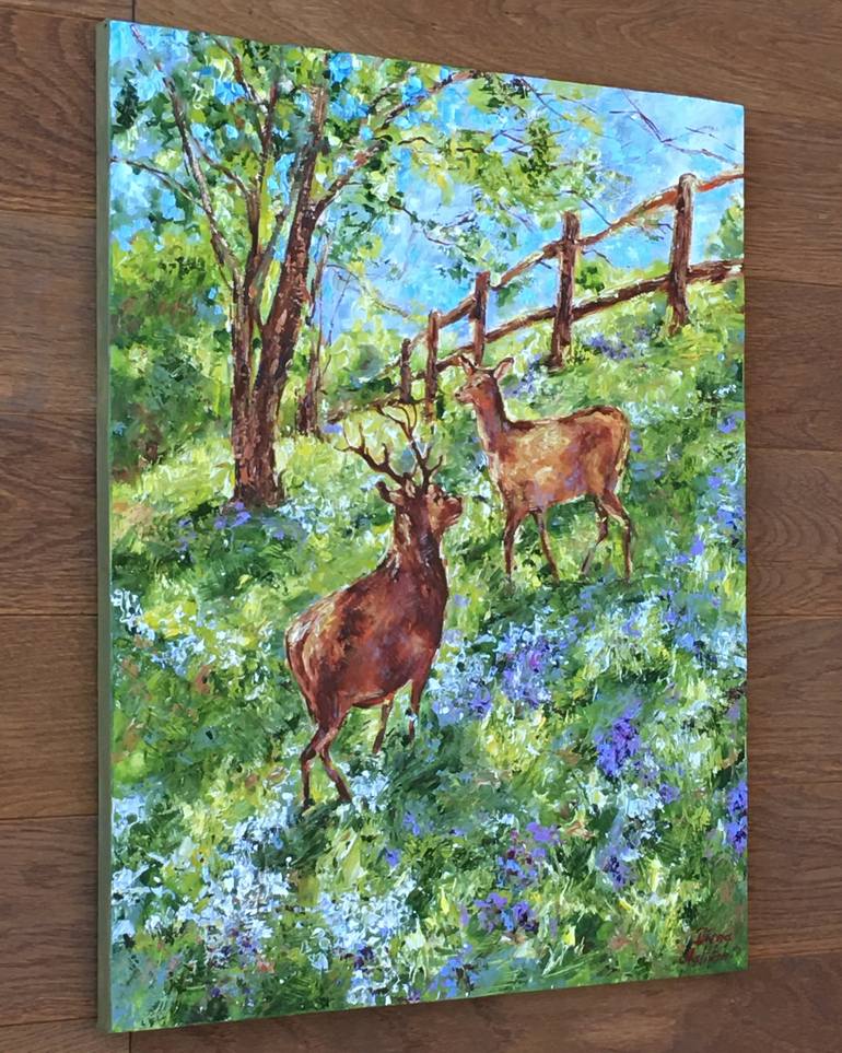 Original Impressionism Animal Painting by Diana Malivani