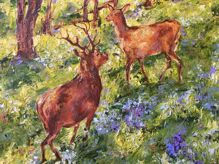 Original Impressionism Animal Painting by Diana Malivani