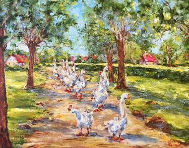 Print of Impressionism Rural life Paintings by Diana Malivani