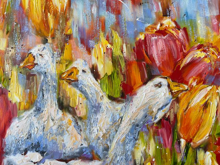 Original Impressionism Animal Painting by Diana Malivani