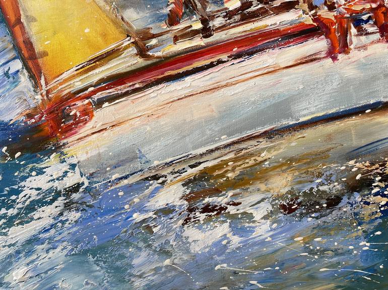 Original Boat Painting by Diana Malivani