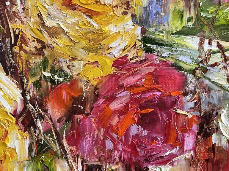 Original Impressionism Garden Painting by Diana Malivani