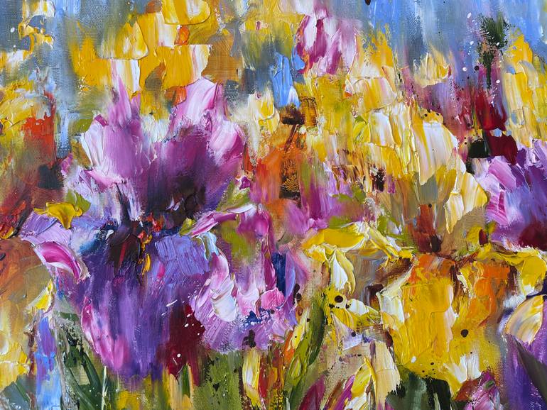 Original Impressionism Floral Painting by Diana Malivani