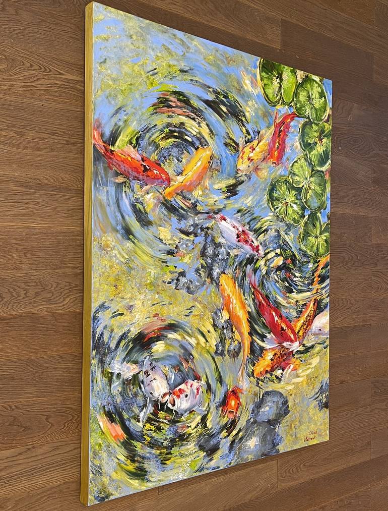 Original Impressionism Fish Painting by Diana Malivani