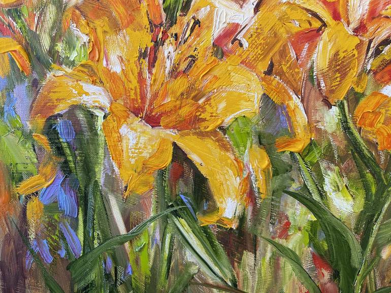 Original Impressionism Garden Painting by Diana Malivani