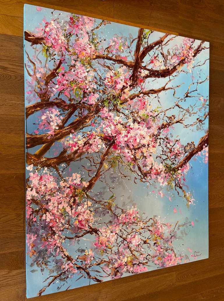 Original Impressionism Garden Painting by Diana Malivani