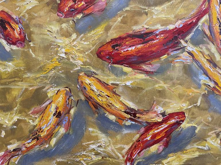 Original Impressionism Fish Painting by Diana Malivani