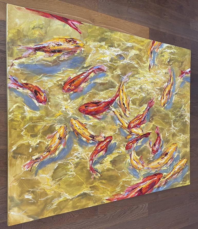 Original Impressionism Fish Painting by Diana Malivani