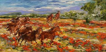Original Impressionism Horse Paintings by Diana Malivani
