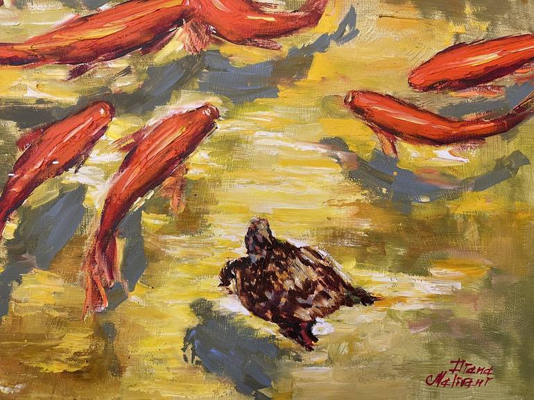 Original Impressionism Fish Painting by Diana Malivani