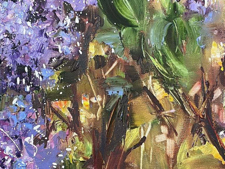 Original Impressionism Garden Painting by Diana Malivani