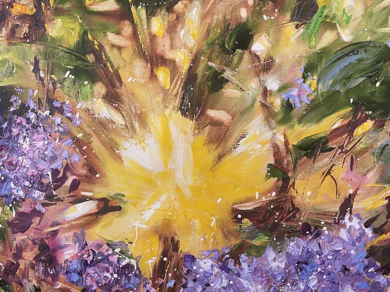 Original Impressionism Garden Painting by Diana Malivani